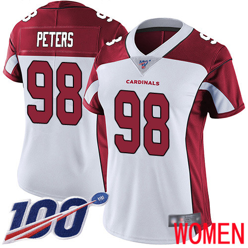 Arizona Cardinals Limited White Women Corey Peters Road Jersey NFL Football 98 100th Season Vapor Untouchable
